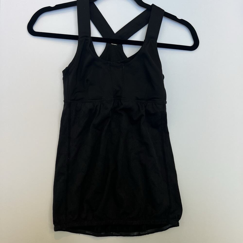 Lululemon Black Support Bra My Heart Races Tank Size Small, No Cups